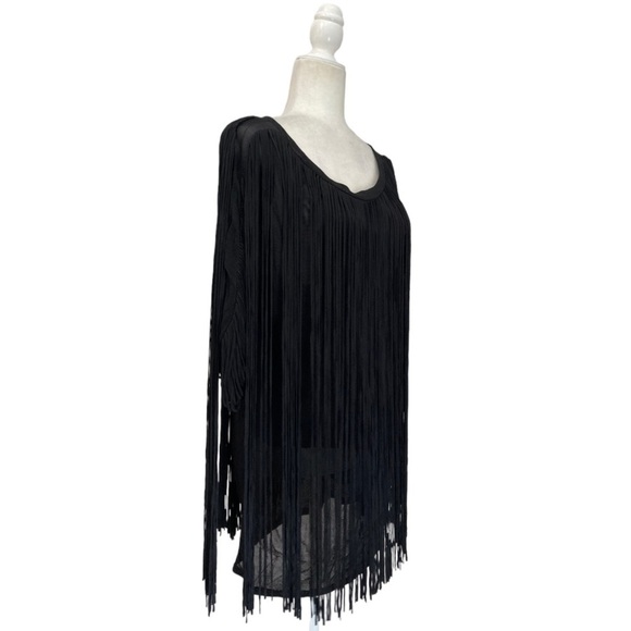 3.1 Phillip Lim Fringed Boatneck Tunic Mini Dress in Black - Picture 13 of 14